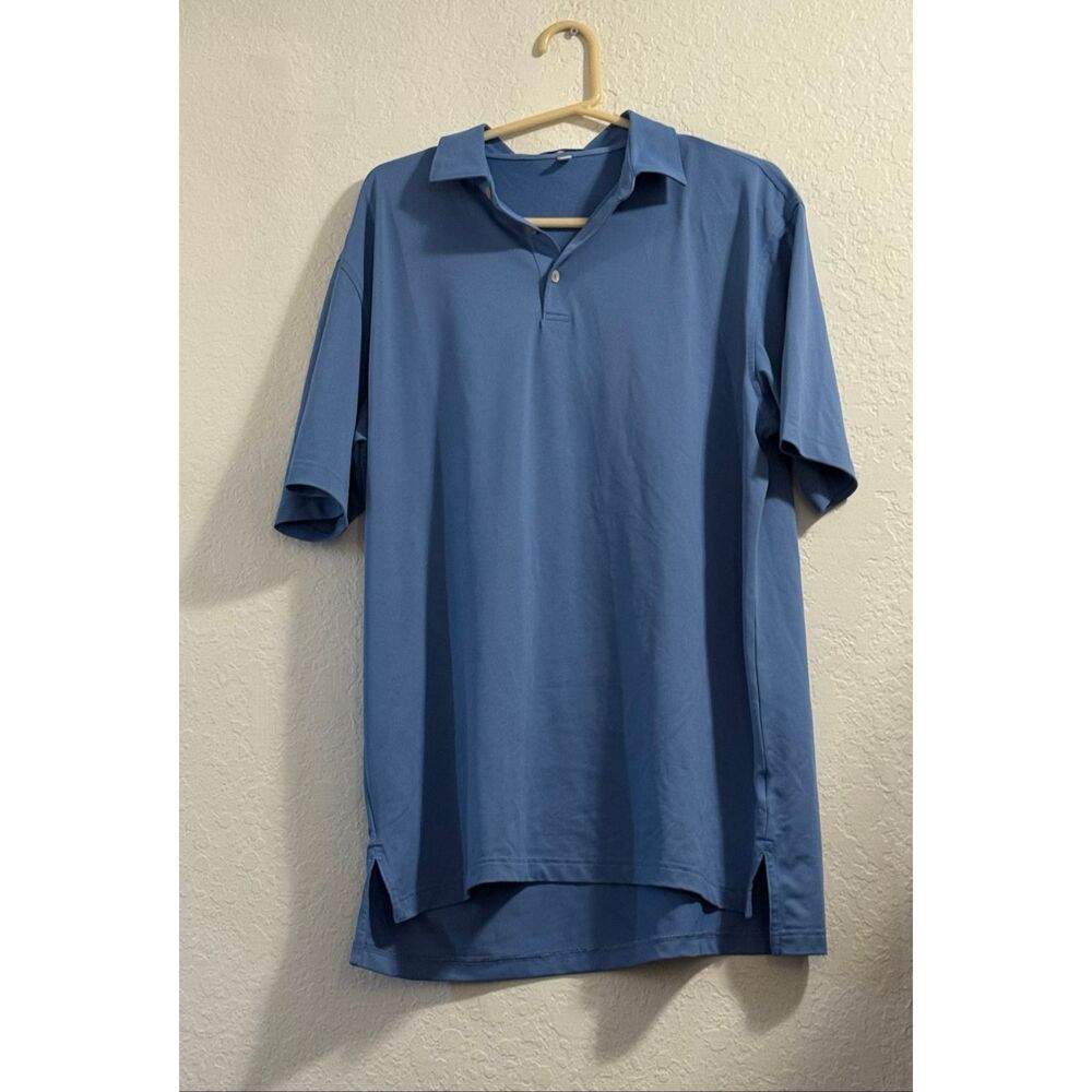 Peter Millar Crown Summer Comfort Blue Golf Polo Shirt Men’s Size L Short Sleeve